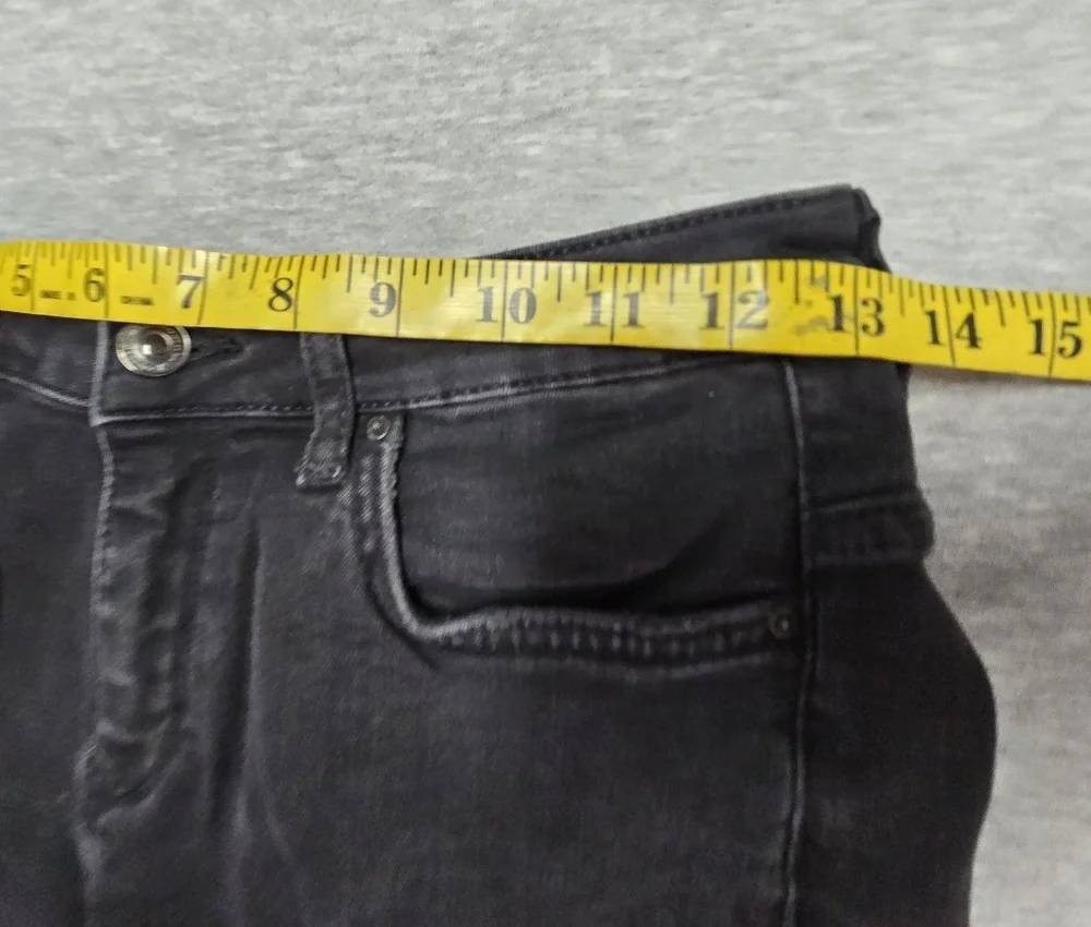 Zara Woman Jeans Womens 2 Gray Distressed Skinny Frayed Hem Denim Pants